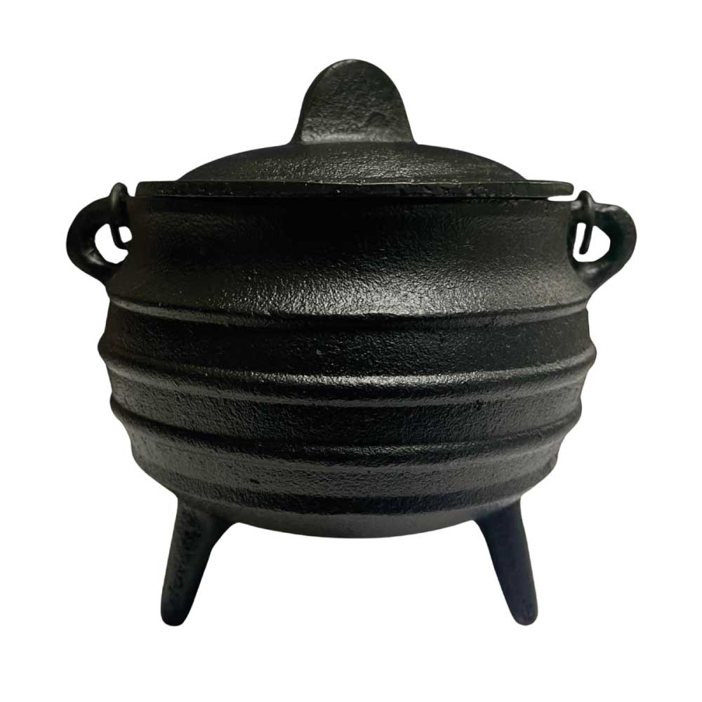 Black Cast Iron Cauldron with Lid for Witchcraft