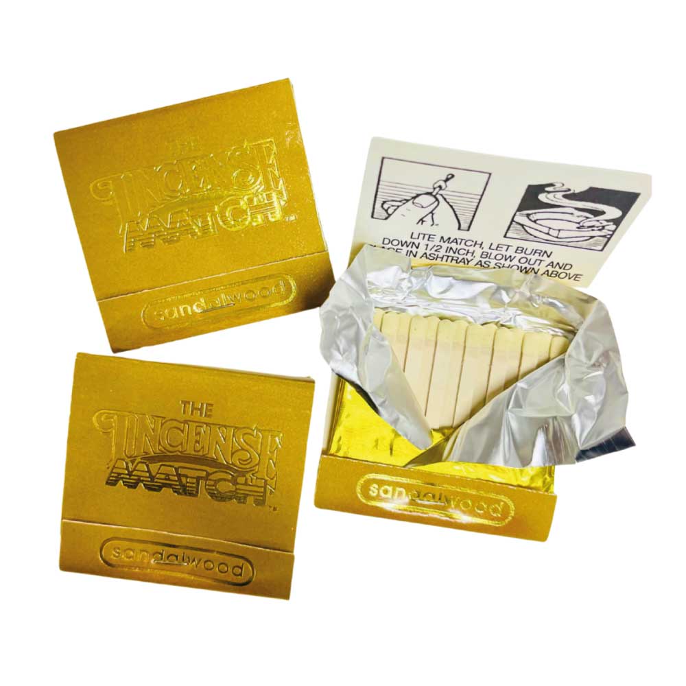 Sandalwood incense match for meditation and grounding