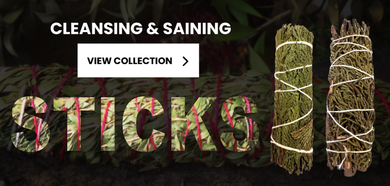 Herbal cleansing and saining sticks for ritual smoke cleansing and space purification – The Wild Cauldron collection banner